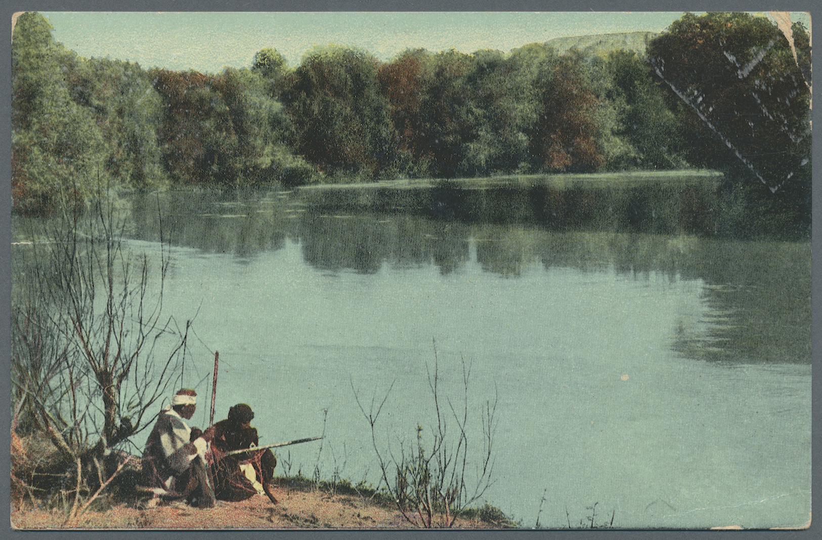 Holyland: 1912. Picture Postcard Of 'River Jordan' Addressed To France Bearing Turkey Yvert 116, 10pa Green (pair) Tied - Palestine