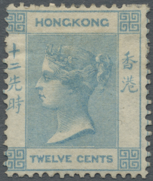 * Hongkong: 1862, 12 C. Pale Greenish Blue, Mint Hinged With Part Original Gum, Signed Pascal Scheller. - Other & Unclassified