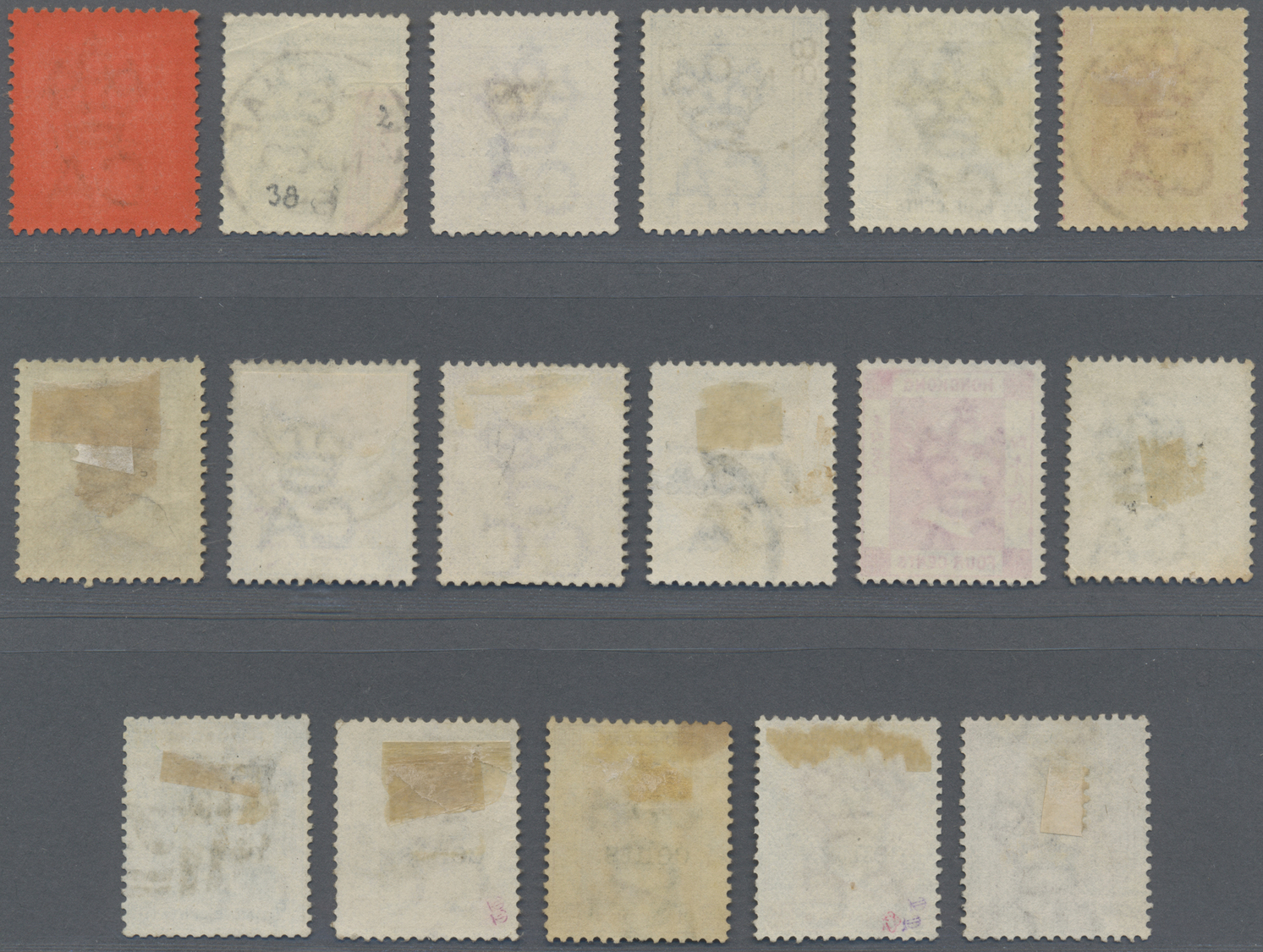 O Hongkong: 1863/1900 (ca.), QV Used (17) Inc. Surcharges, As Is - Autres & Non Classés