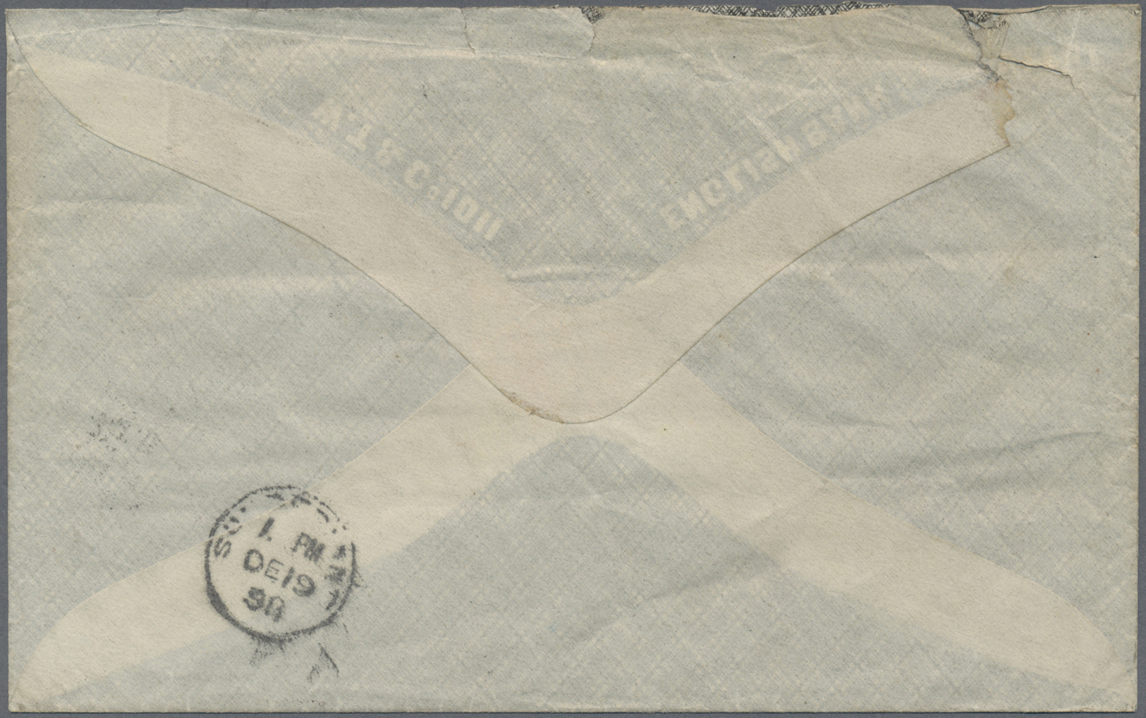 Br Hongkong: 1898. Registered Envelope (creased, Roughly Opened) To England Bearing SG 48, 20 On 30c Yellow/green (toned - Autres & Non Classés