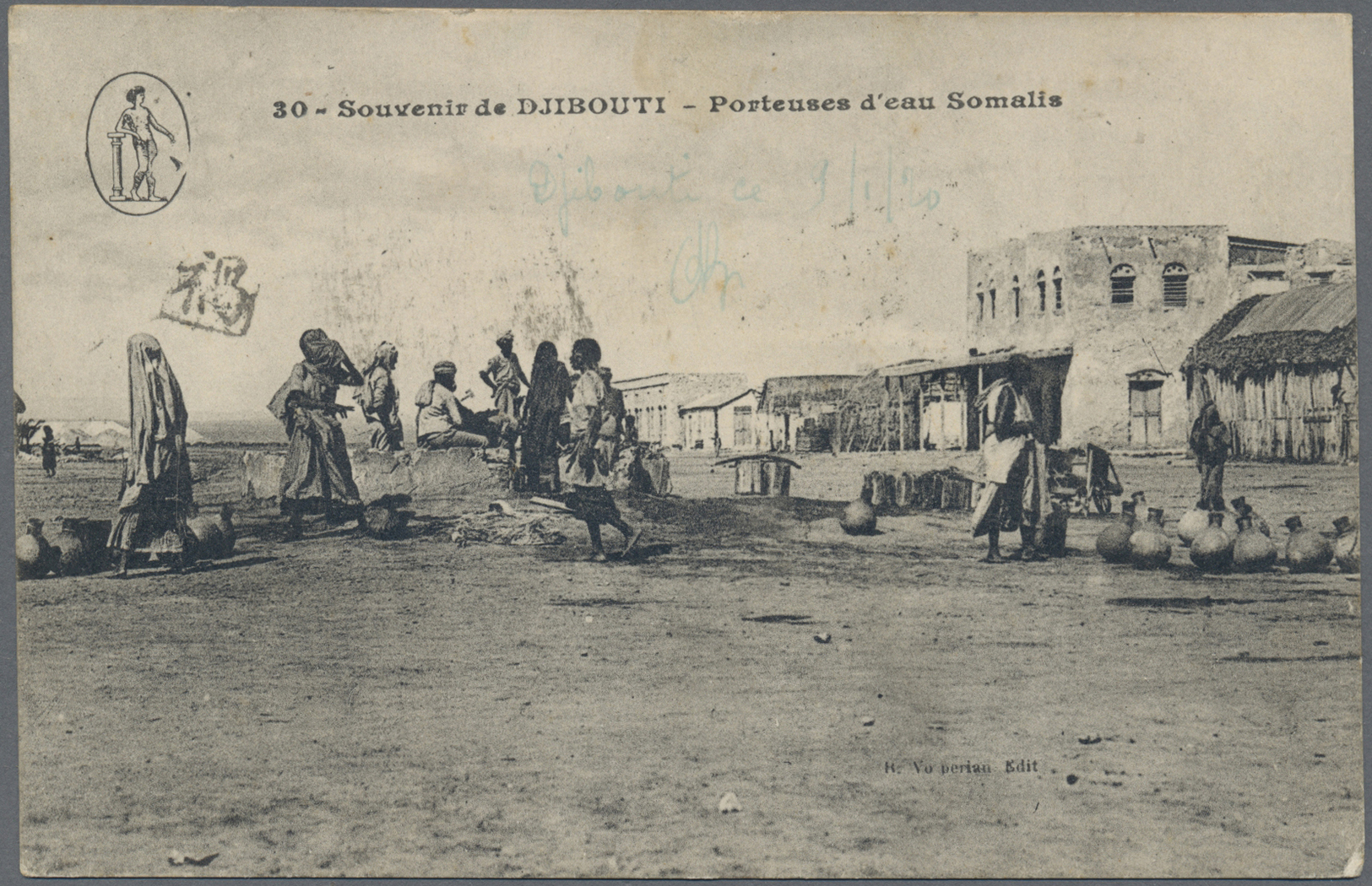 Br Hongkong: 1920. Picture Post Card Of 'Somalis Market, Djihouti' Addressed To Shanghai, China Bearing Cote Des Somalis - Autres & Non Classés
