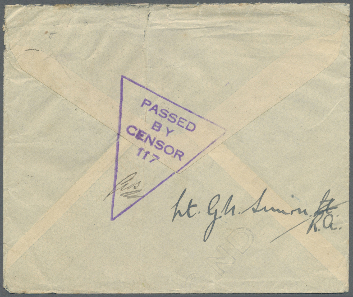 Br Hongkong: 1941. Air Mail Envelope (tear) Addressed To England Bearing SG 159, $1 Lilac And Scarlet Tied By Victoria/H - Autres & Non Classés