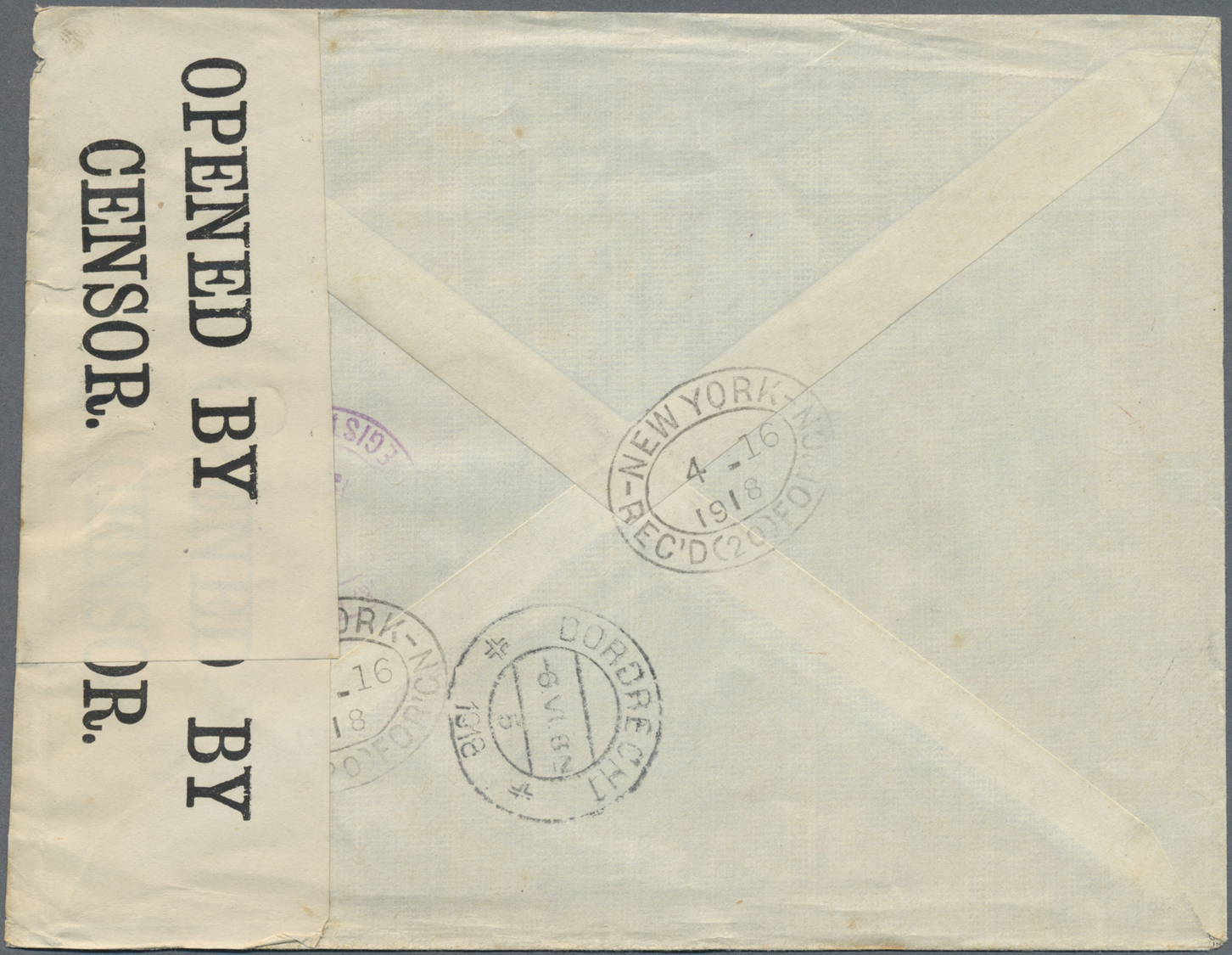 Br Hongkong - Britische Post In China: 1918. Registered Envelope Headed 'Netherlands Trading Society Shanghai' Addressed - Covers & Documents