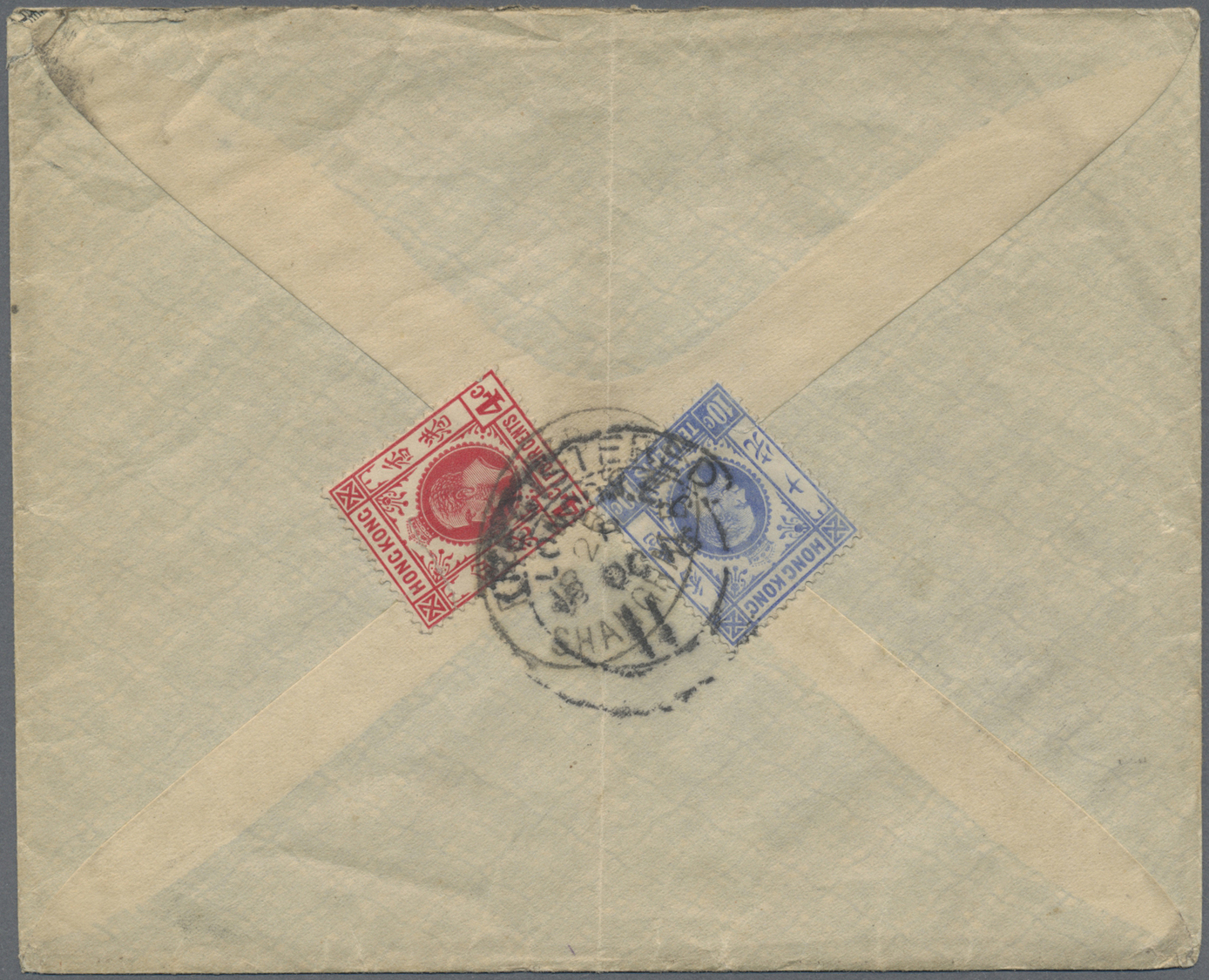 Br Hongkong - Britische Post In China: 1918. Registered Envelope (toned, Vertical Fold) Addressed To London Bearing Hong - Covers & Documents