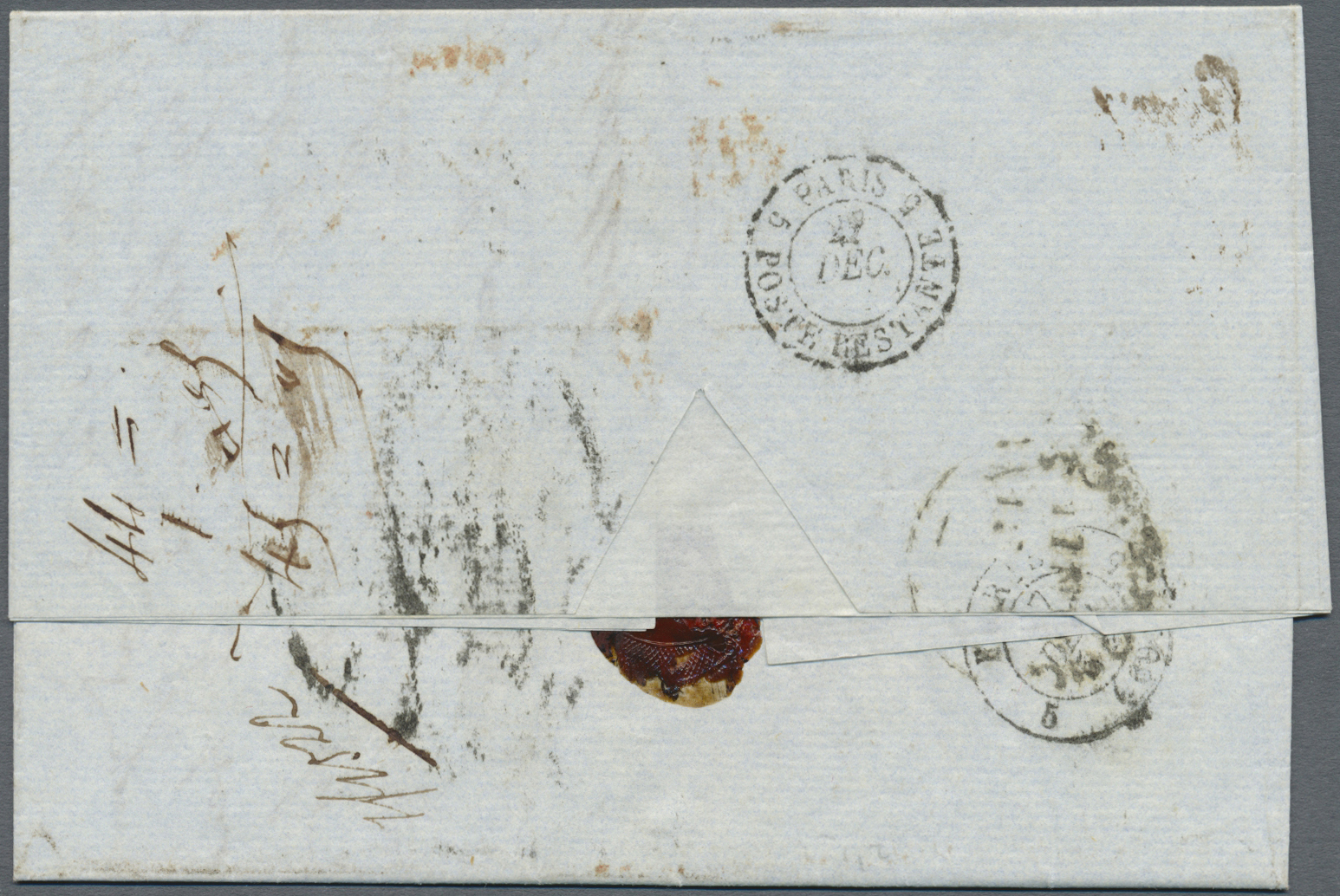 Br Hongkong - Treaty Ports: 1854. Stampless Envelope Written From Canton Dated 'November 10th 1854' Addressed To France - Other & Unclassified