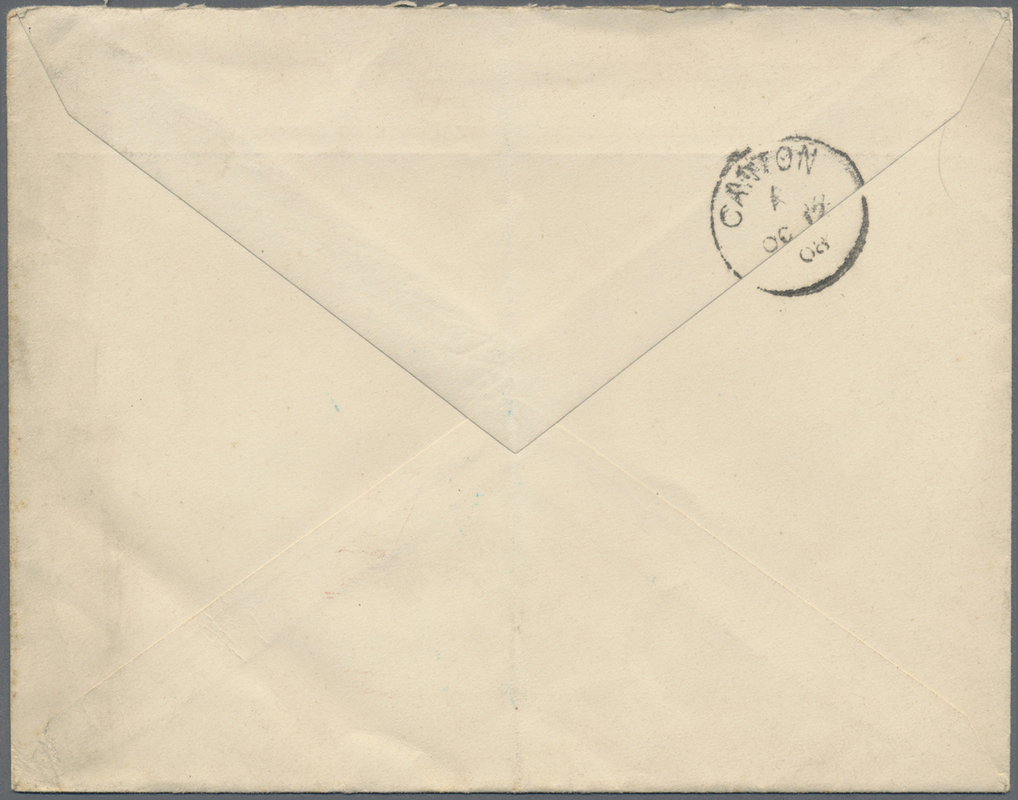 Br Hongkong - Treaty Ports: 1908. Envelope (vertical Fold, Toned) Headed 'Nederlandsche Handel-Maatschappij, Hong Kong' - Other & Unclassified