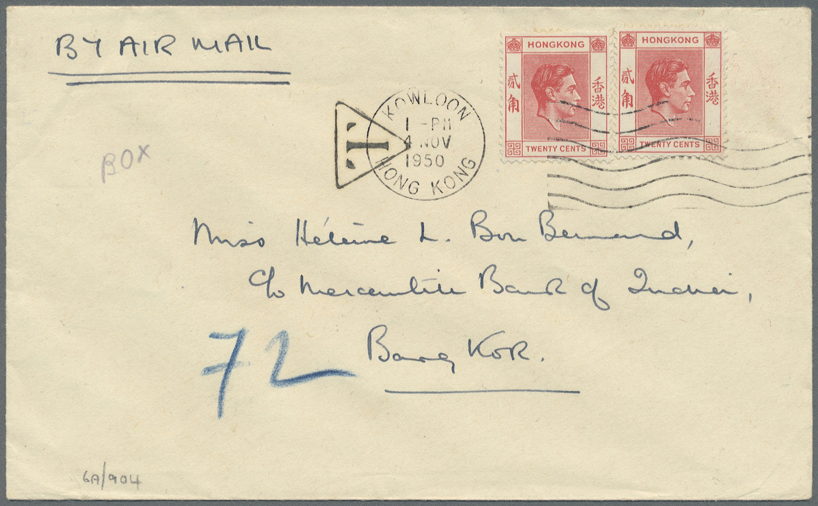 Br Hongkong - Besonderheiten: 1950/1972, Underpaid Taxed Covers (6) Inc. Triangular Boxed "T" (3), Two-line "Return To S - Autres & Non Classés