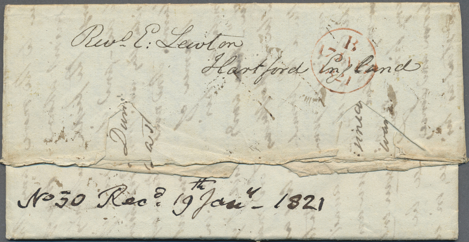 Br Indien - Vorphilatelie: 1820. Pre Stamp Envelope Written From Quilon, Travancore Dated 'July 10th 1820' Addressed To - ...-1852 Prephilately