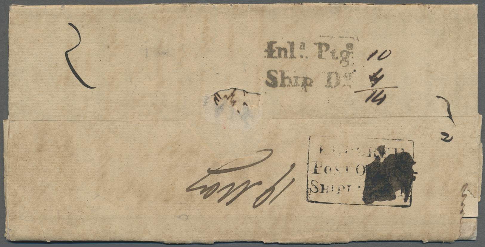 Br Indien - Vorphilatelie: 1824 (29 Oct) KEDGEREE: Entire Letter Written On Board A Private Ship "Palmira" Addressed To - ...-1852 Prephilately