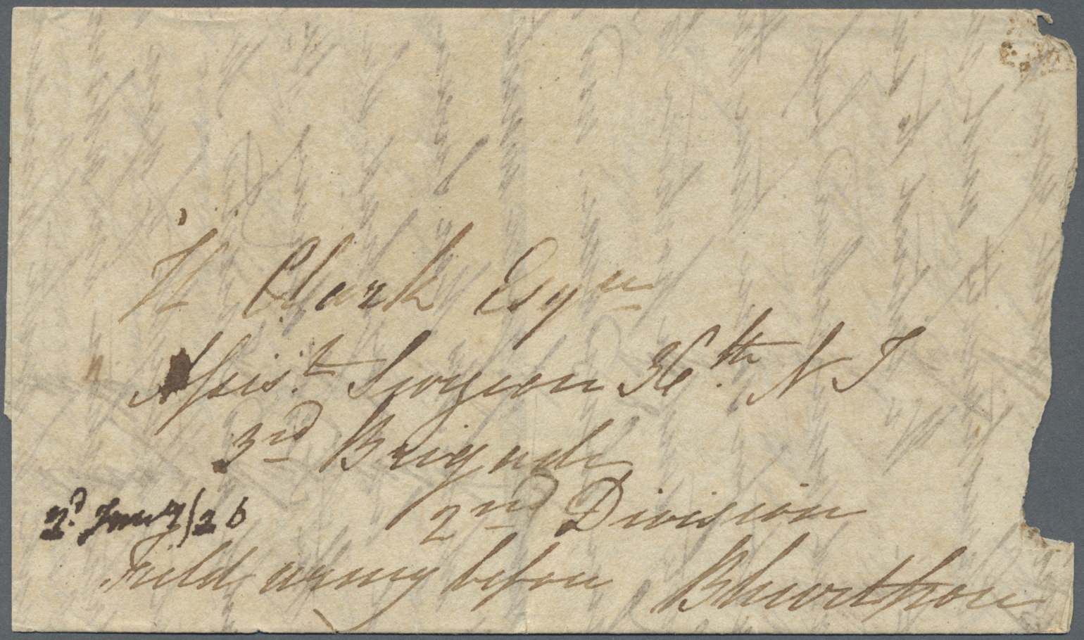 Br Indien - Vorphilatelie: 1826. Stampless Envelope (shortened At Left) Written From 'The Customs House' Dated '2nd Janu - ...-1852 Préphilatélie