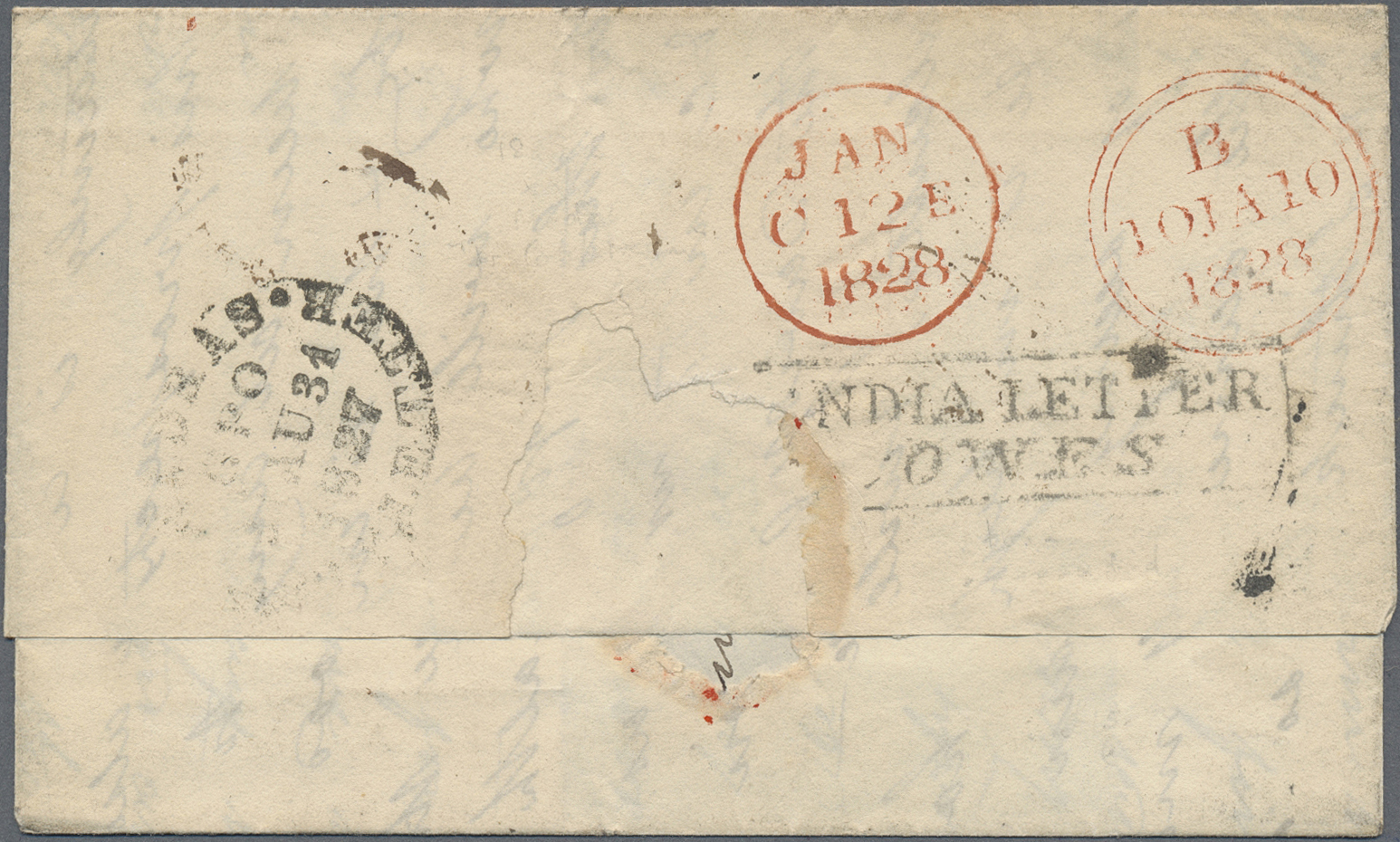 Br Indien - Vorphilatelie: 1827. Pre-stamp Envelope Written From Madras Dated '31st August 1827' Addressed To Scotland C - ...-1852 Préphilatélie