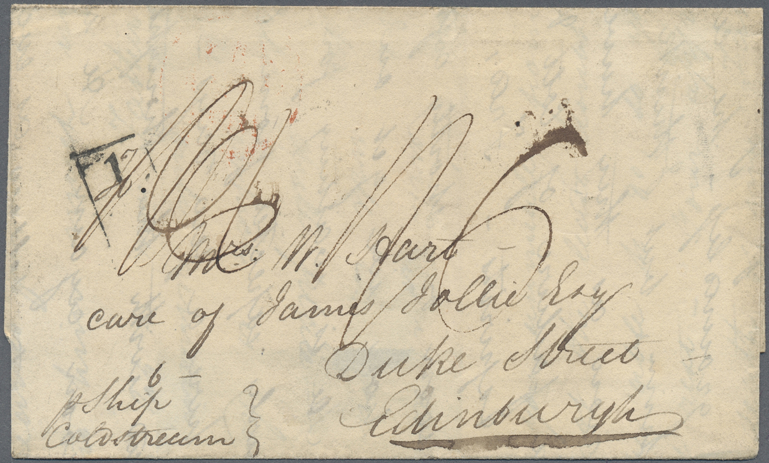 Br Indien - Vorphilatelie: 1827. Pre-stamp Envelope Written From Madras Dated '31st August 1827' Addressed To Scotland C - ...-1852 Préphilatélie