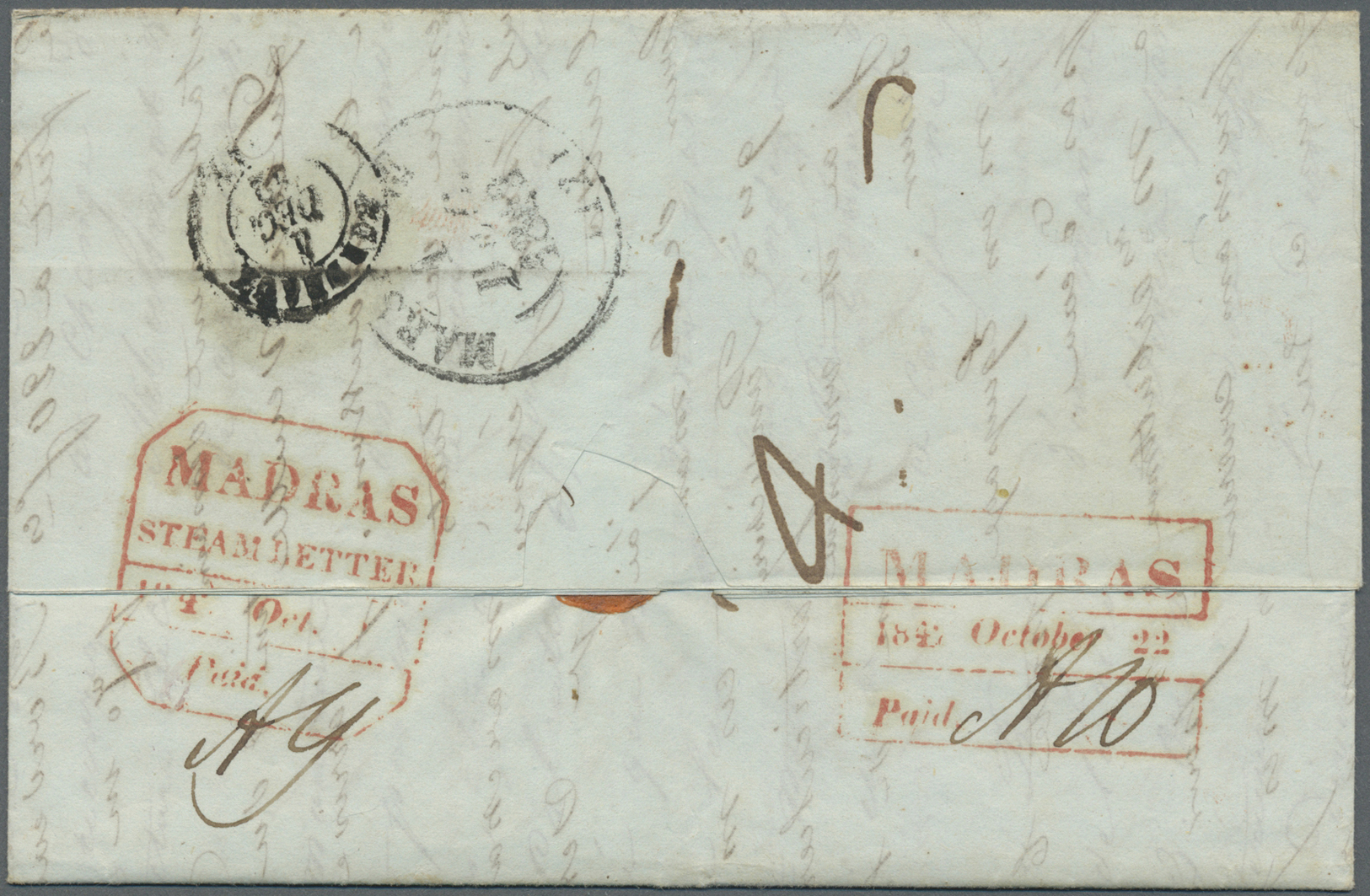 Br Indien - Vorphilatelie: 1827-1850: Four Letters To Bordeaux, FRANCE, With 1) 1827 Letter From Calcutta Bearing "COLON - ...-1852 Préphilatélie