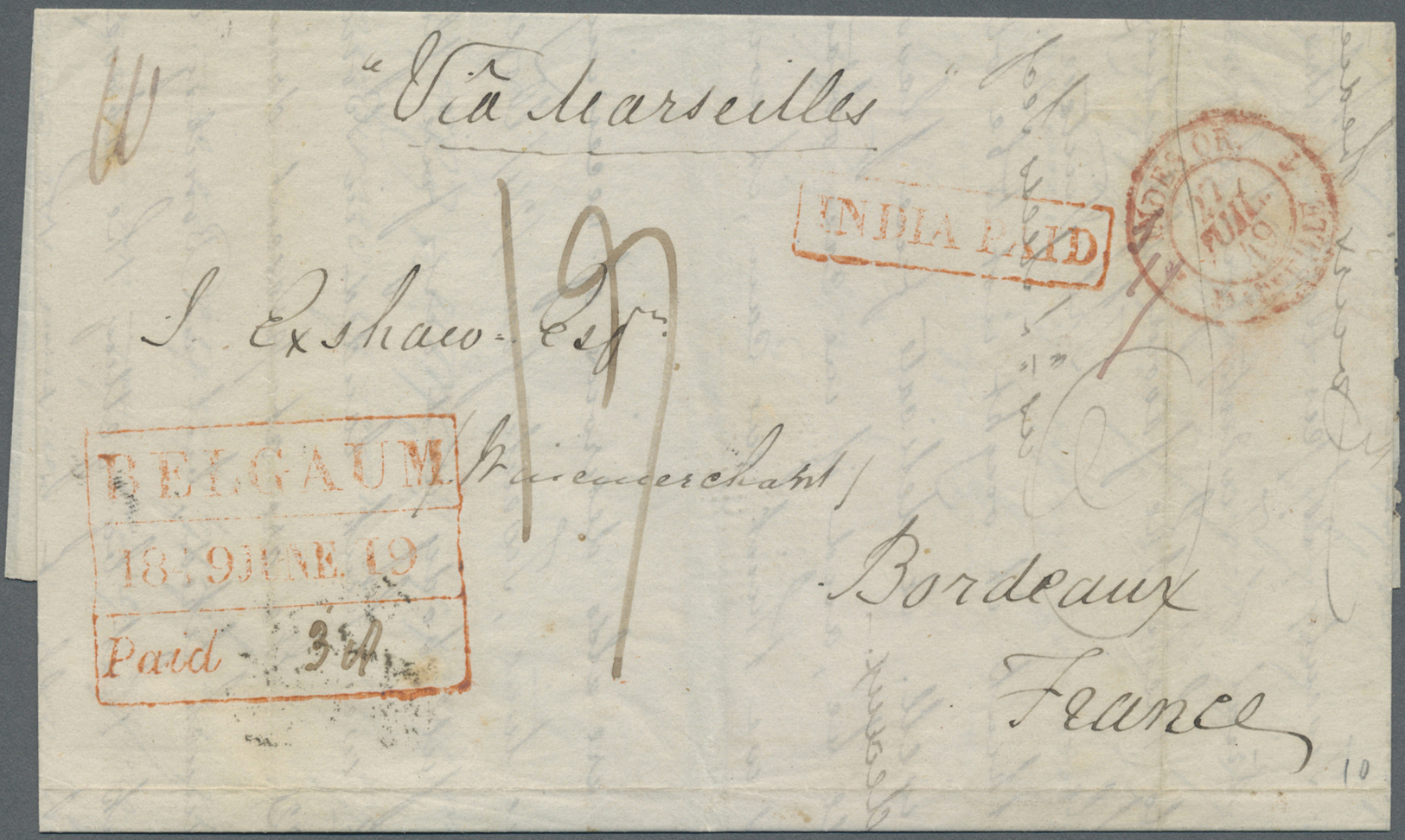 Br Indien - Vorphilatelie: 1827-1850: Four Letters To Bordeaux, FRANCE, With 1) 1827 Letter From Calcutta Bearing "COLON - ...-1852 Prephilately