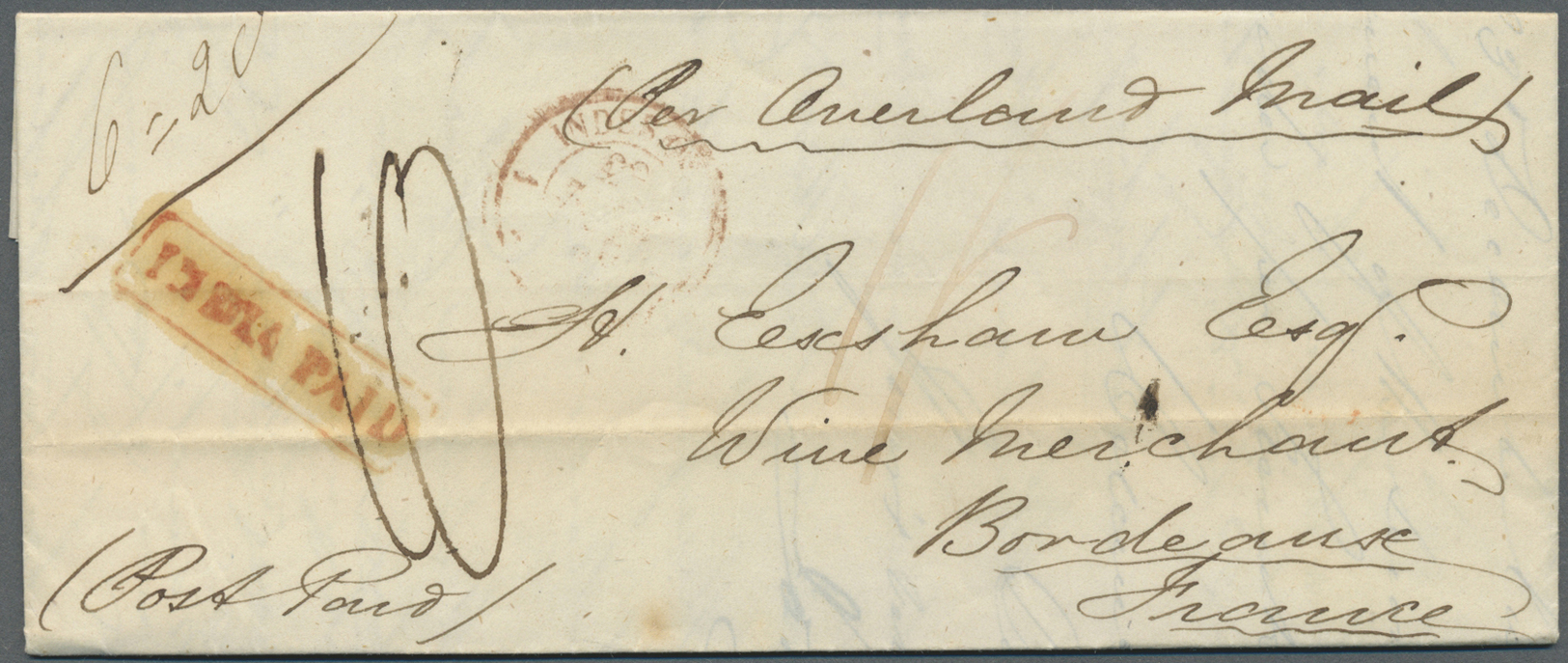 Br Indien - Vorphilatelie: 1827-1850: Four letters to Bordeaux, FRANCE, with 1) 1827 letter from Calcutta bearing "COLON