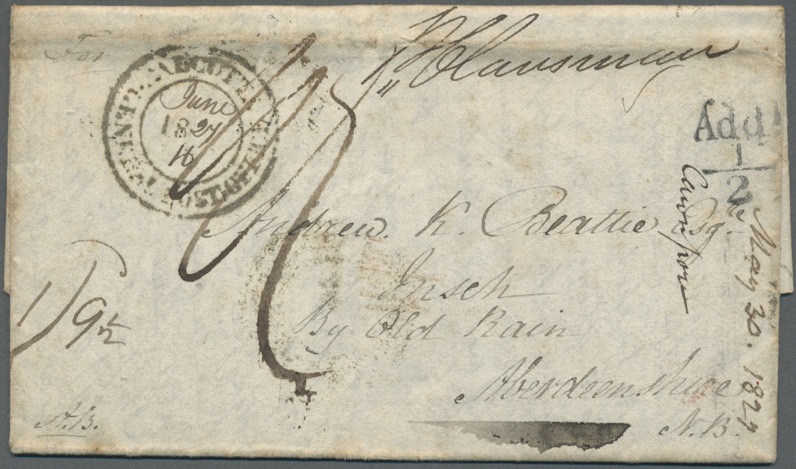 Br Indien - Vorphilatelie: 1827/1837 "INDIA LETTER": Two Letters With Different Liverpool Shipletter Handstamps, With 18 - ...-1852 Préphilatélie