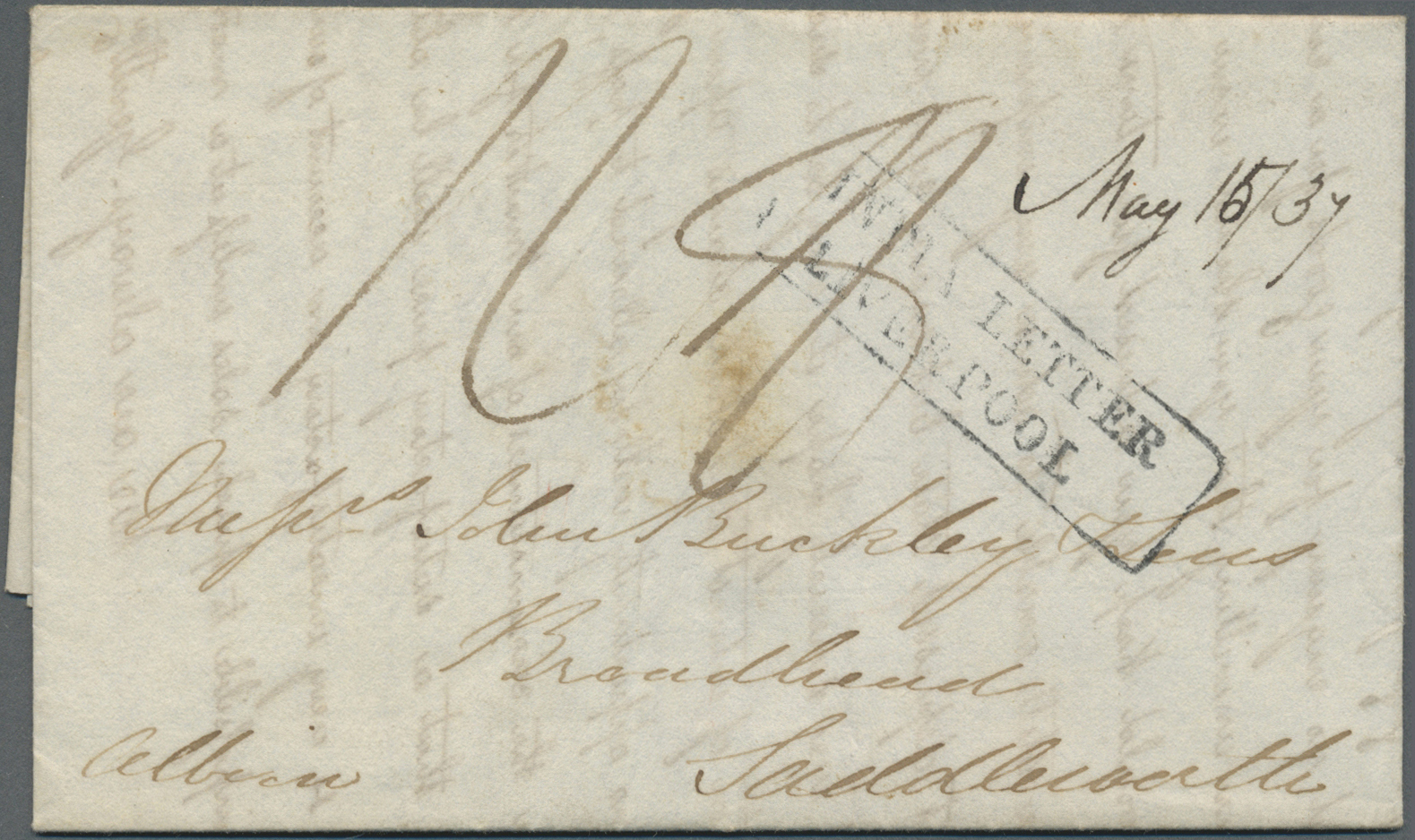 Br Indien - Vorphilatelie: 1827/1837 "INDIA LETTER": Two Letters With Different Liverpool Shipletter Handstamps, With 18 - ...-1852 Préphilatélie