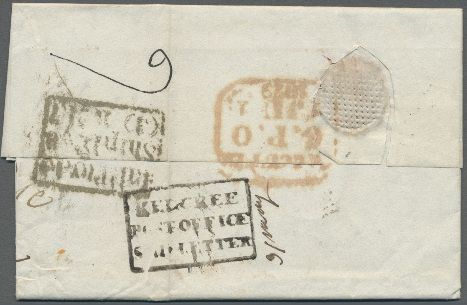 Br Indien - Vorphilatelie: 1829 (12th Jan.): Entire Treble Weight Letter From London To Calcutta Via Kedgree, Bearing On - ...-1852 Prephilately