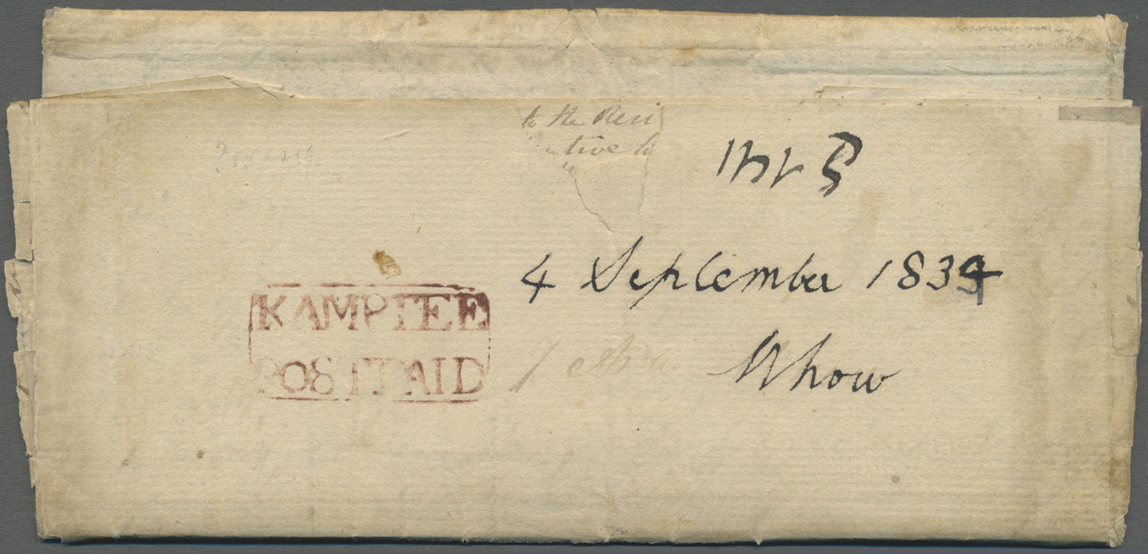 Br Indien - Vorphilatelie: 1834 Entire Letter From Kamptee To A Major Of The 65th Regt. N.B. At Mhow Describing A Lot Of - ...-1852 Préphilatélie