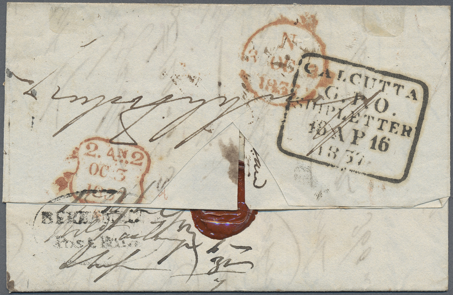 Br Indien - Vorphilatelie: 1837. Pre Stamp Envelope Written From Berhampore Dated 'April 13th 37' Addressed To London Ca - ...-1852 Prephilately