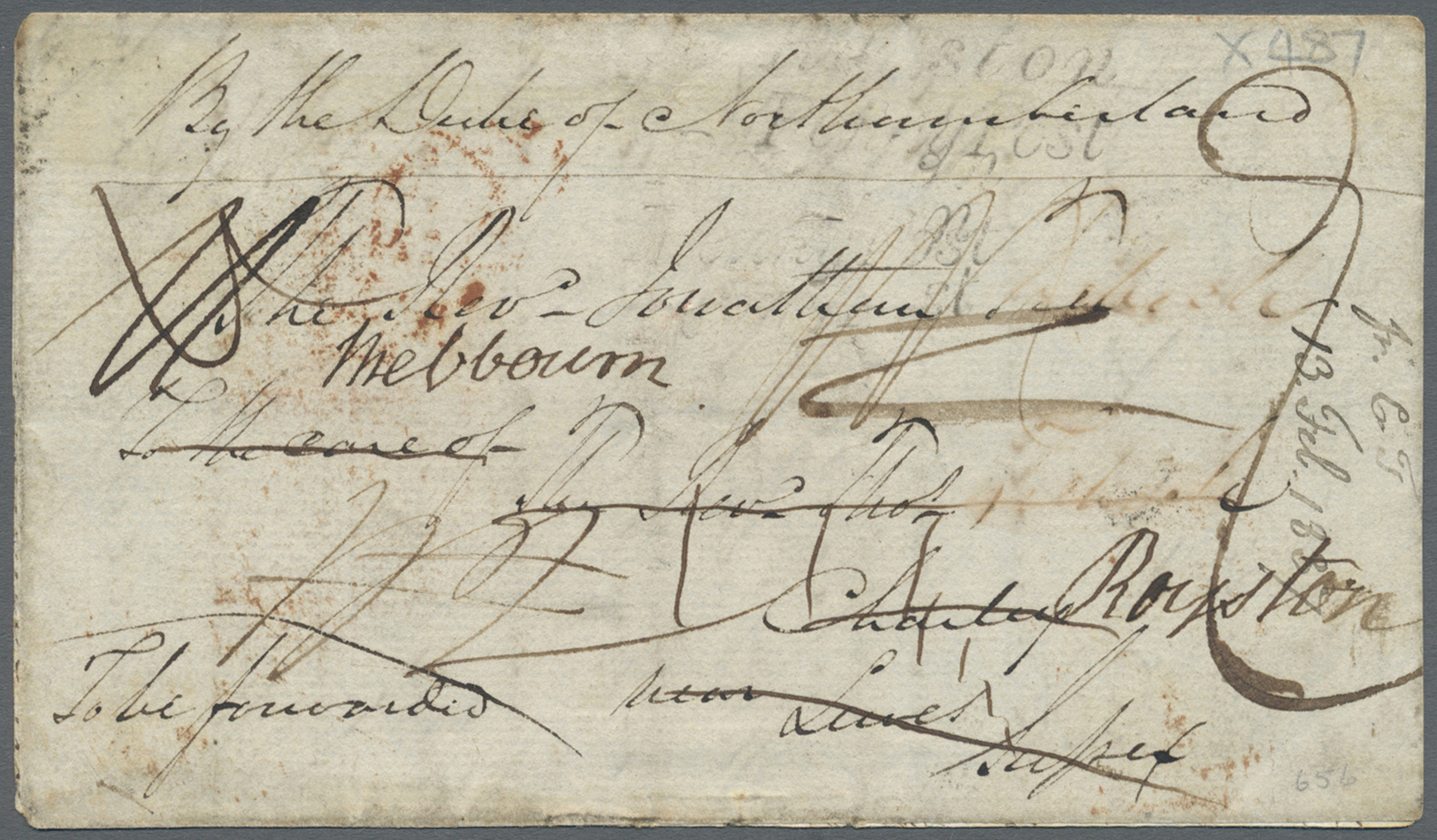 Br Indien - Vorphilatelie: 1837 (13.Feb.), Brief Aus Calcutta (Innenteile Entfernt), Leichte Spuren/Flecken, Ra5 "SHIP L - ...-1852 Prephilately