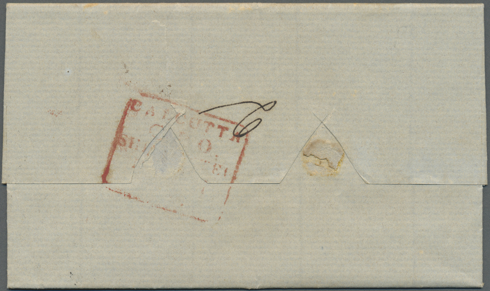 Br Indien - Vorphilatelie: 1852-53 Three Stampless Letters From Calcutta To Mauritius Bearing Red Calcutta Shipletter Da - ...-1852 Prephilately