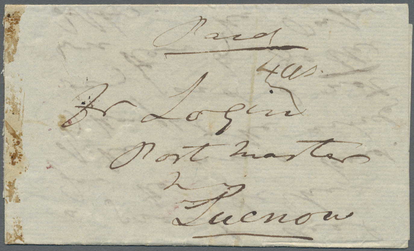 Br Indien: 1845. Stampless Envelope Written From Lailore Dated 'Nov 5th 45' Addressed To &lsquo;The Postmaster, Lucnow' - Autres & Non Classés