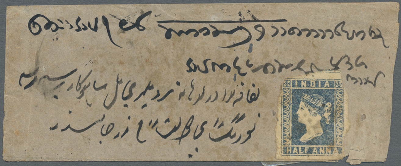 Br Indien: 1854-55 Three Covers/part Of Covers All Franked By Lithographed ½a. Blue (Die I/Die II), With Various Postmar - Other & Unclassified