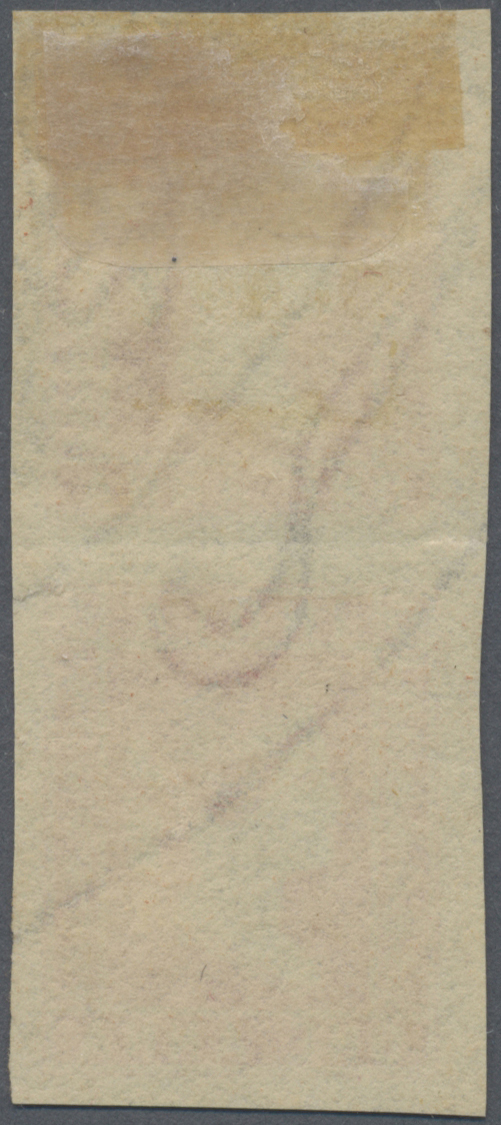 /(*) Indien: 1854 Lithographed 1a. Red, Die I, Vertical Pair, Unused Without Gum As Issued, Wide Margins All Round, Ligh - Other & Unclassified