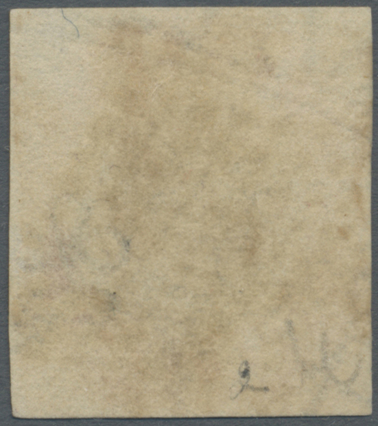 O Indien: 1854 Lithographed 4a. Blue & Pale Red, 1st Printing, Sheet Pos. 2, Used And Cancelled With Black Diamond Of Do - Other & Unclassified