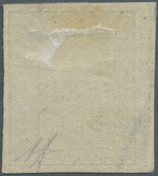 (*) Indien: 1854, Marginal 2a Green With COMPLETE OUTER FRAME-LINES And Part Of COLOURED SHEET MARGIN At Left, Unused Wi - Other & Unclassified