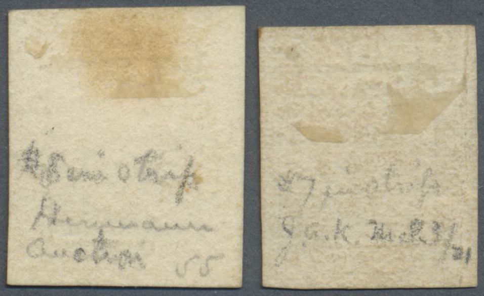(*) Indien: 1854/1890 Two Impressions Of 1a. In Black On Yellowish Card, One Similar To Die II, The Other Similar To Die - Autres & Non Classés