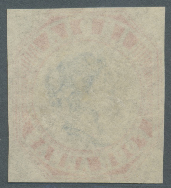 (*) Indien: (1854/55) Reprint Of 4a Blue & Red With Issued Head Of Die III, Probably Pos.11, Narrow Setting, On Un-water - Autres & Non Classés