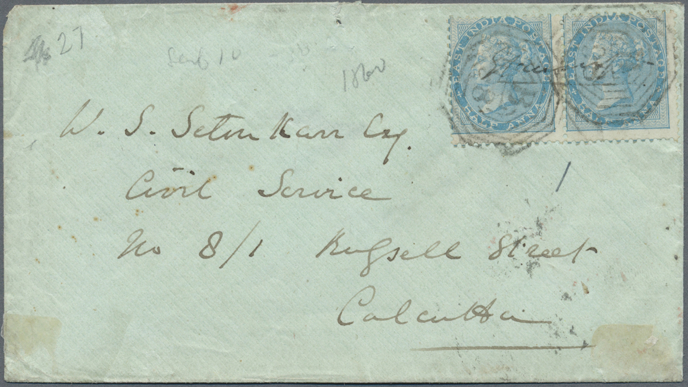 Br Indien: 1854/64, covers (5) with various franks, 4 used to UK (to Windsor x3), one internal, inc. three-colour franki