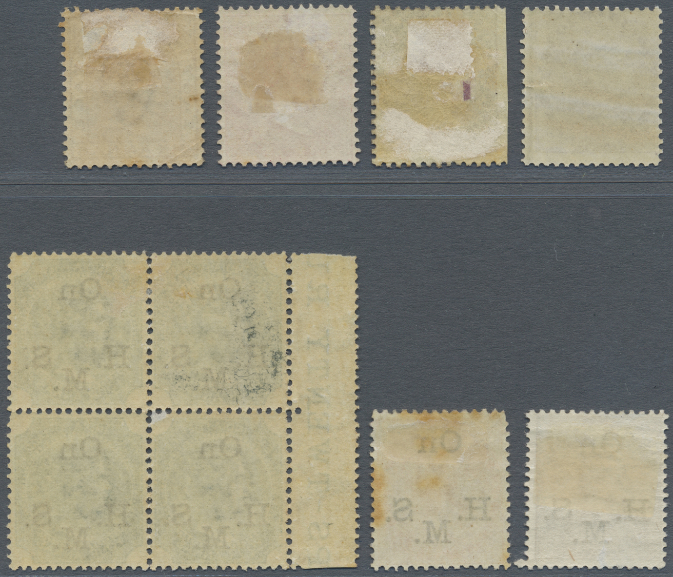 */** Indien: 1856/1876: Group Of 10 QV Stamps Mint, With 1856 1a. Pale Brown, 1a. Brown (perf Cut By Scissors At Left), - Autres & Non Classés