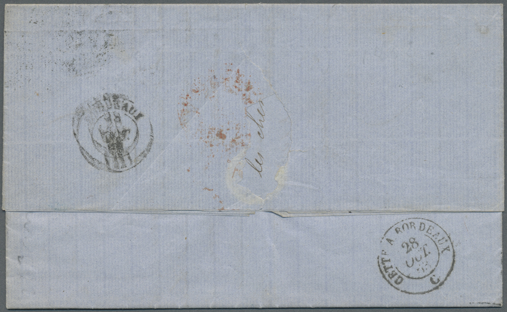 Br Indien: 1856-63: Three Early Franked Covers To France, With 1856 Printed Letter From Calcutta To Dinan Franked 8a. Ca - Autres & Non Classés