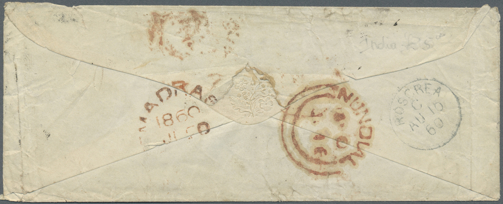 Br Indien: 1858-81: Four covers from India to Ireland with various frankings (6a. (1858 cover), 4a. (1860), 6a8p. (1864)