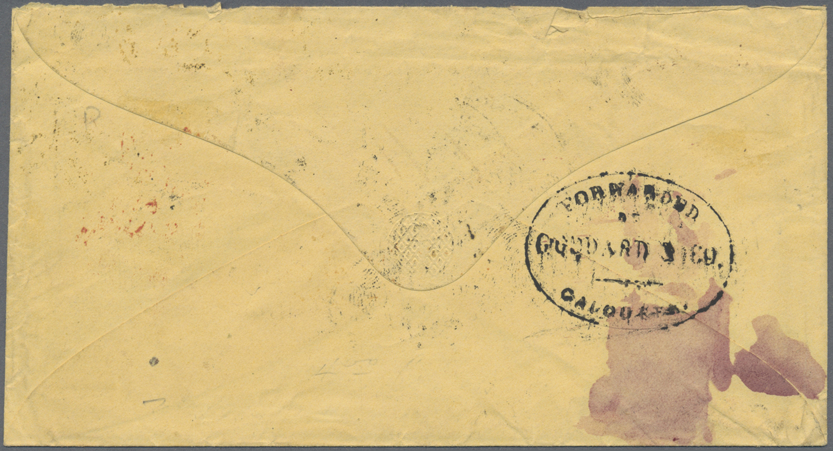 Br Indien: 1861 Forwarded Cover From Calcutta To Boston, USA Per "Bengal" Via Marseilles And London, Franked With 1855 8 - Other & Unclassified