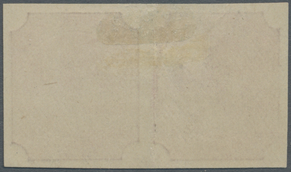 /(*) Indien: 1866 "WEST INDIA" Essay 4a Rose-carmine On Watermarked Paper, Horizontal Pair, Light Vertical Crease Betwee - Autres & Non Classés