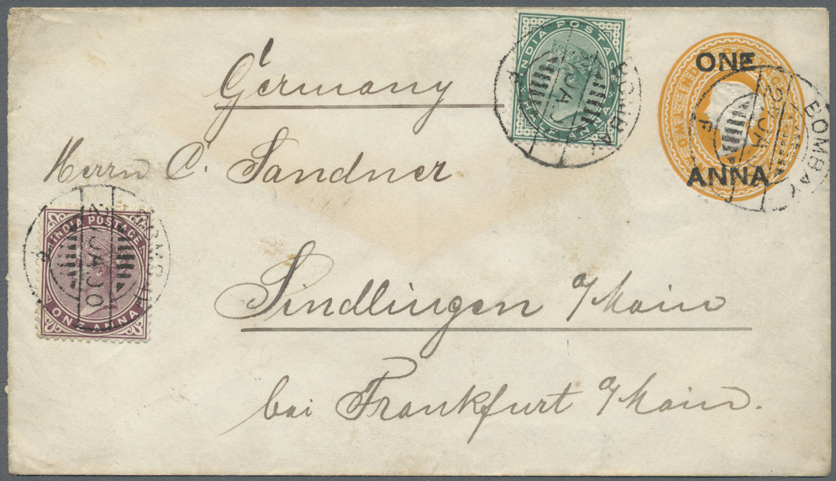 GA/Br Indien: 1880's-1933: 1) India Postal Stationery Card 1½a. Uprated ½a. Used In 1880's From Jalpaiguri To Germany Wi - Other & Unclassified