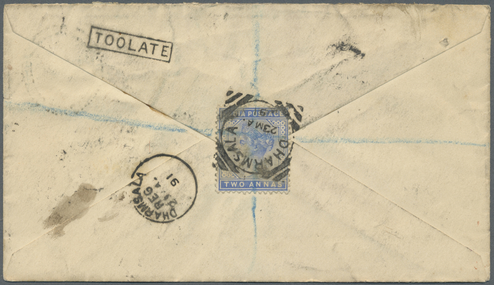 GA Indien: 1887/1891: Two Postal Stationery Envelopes Used Registered To England, With 1887 P/s Registered Envelope 2a., - Other & Unclassified