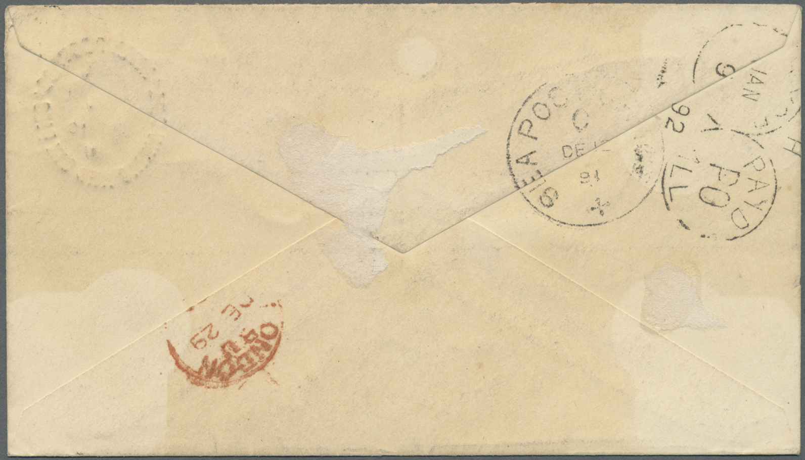 Br/GA Indien: 1887-1902: Four covers and postal stationery items from India to the U.S.A. and one cover (1888) from Alam