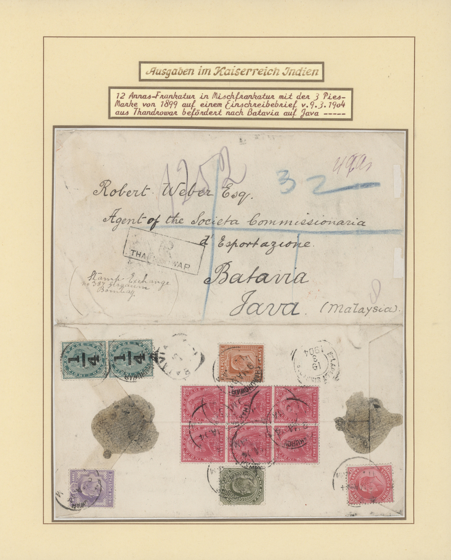 Br Indien: 1904 Destination JAVA: Registered Cover From Thakurowar To Batavia At JAVA, Franked On The Reverse With QV 3p - Other & Unclassified