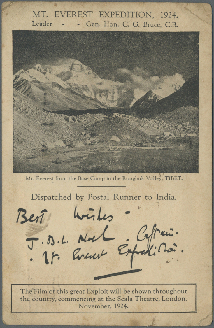 Br Indien: 1924 Mount Everest Expedition: Two Picture Postcards (Base Camp) Both Bearing The Special Expedition Vignette - Other & Unclassified