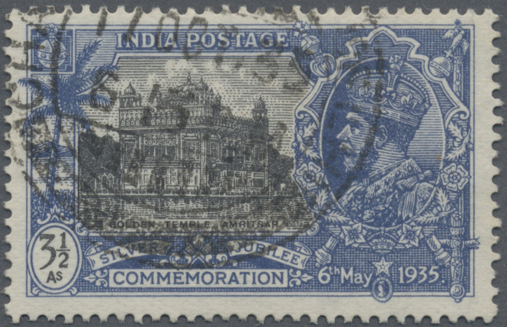 O Indien: 1935 Jubilee 3½a. With "Bird Flaw", Fine Used. (SG £325) - Other & Unclassified