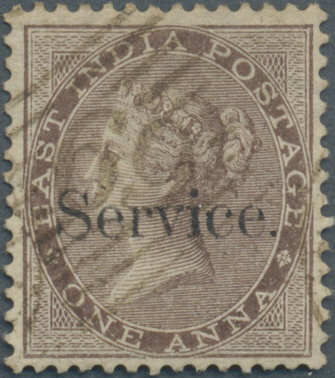 O Indien - Dienstmarken: 1866, QV 1a. Deep Brown, No Wmk, With Small "Service" Ovpt., Showing Constant Variety "Wide And - Official Stamps