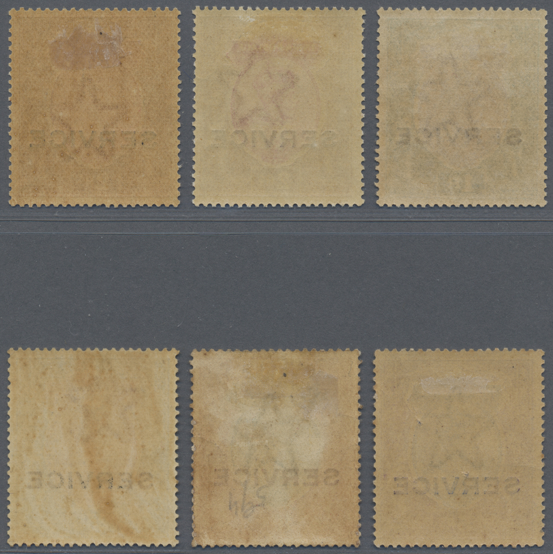 * Indien - Dienstmarken: 1912-13: Group Of Six Rupee Values Of KGV. Officials (optd. SERVICE), Wmk Single Star, With 1r. - Official Stamps