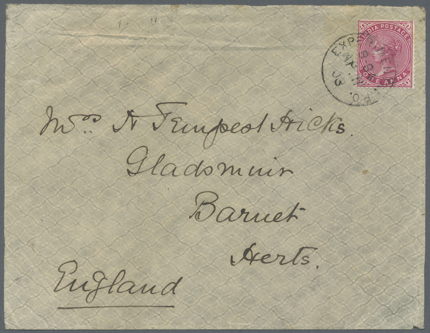 Br Indien - Used Abroad: ADEN-DTHALI 1903: Cover From Dthali (Aden-Western Protectorate, Dhala State) To England Franked - Other & Unclassified