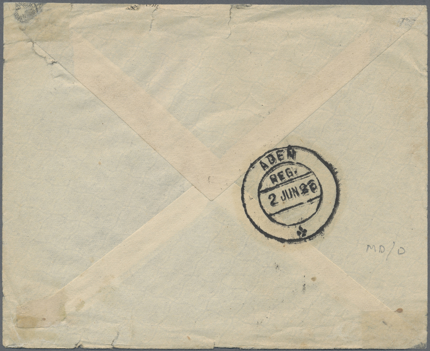 Br Indien - Used Abroad: ADEN-KAMARAN ISLAND 1926: Registered Cover From Kamaran To Residency-Office, Steamer-Points, Ad - Other & Unclassified