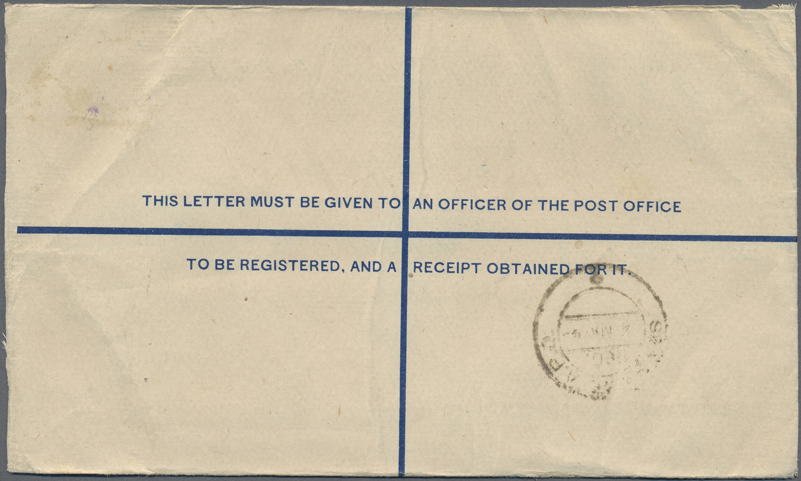 GA Indien - Used Abroad: BURMA, 1945. Registered Air Mail Indian Postal Stationery Envelope 'three Annas Postage One Ann - Other & Unclassified